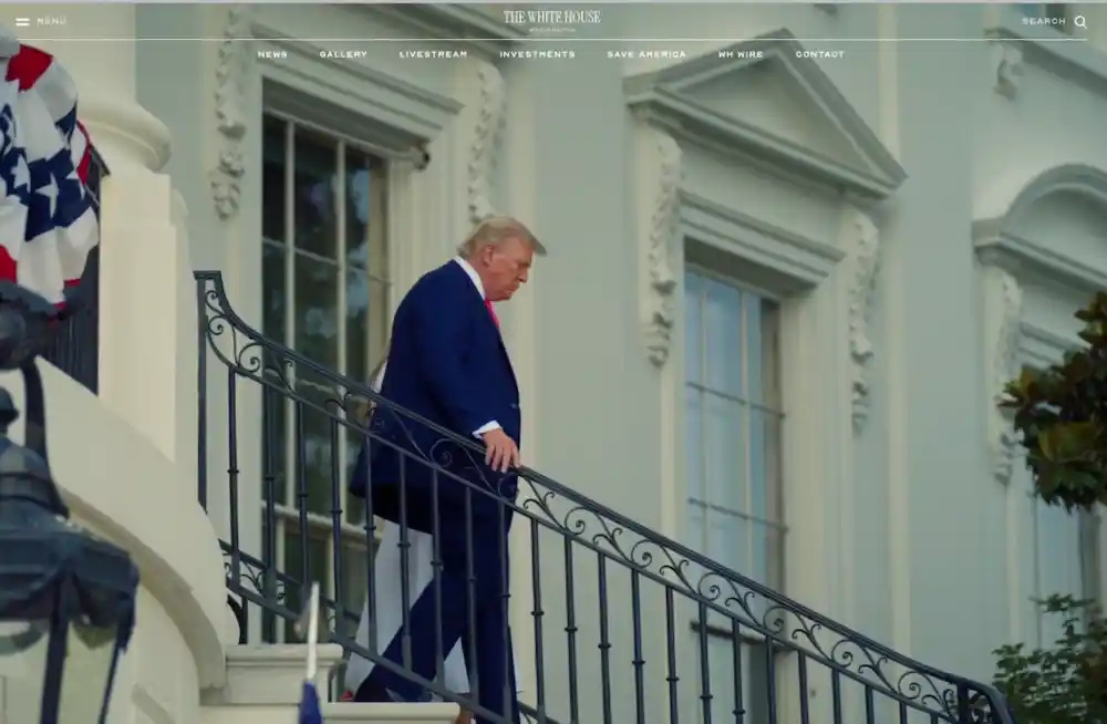 ホワイトハウスの公式サイトのファーストビュー