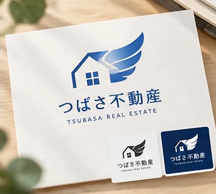 架空の不動産会社「つばさ不動産」のロゴのサンプル